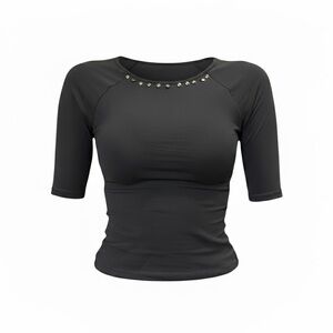 Zara Studded 3/4 Sleeve Tee